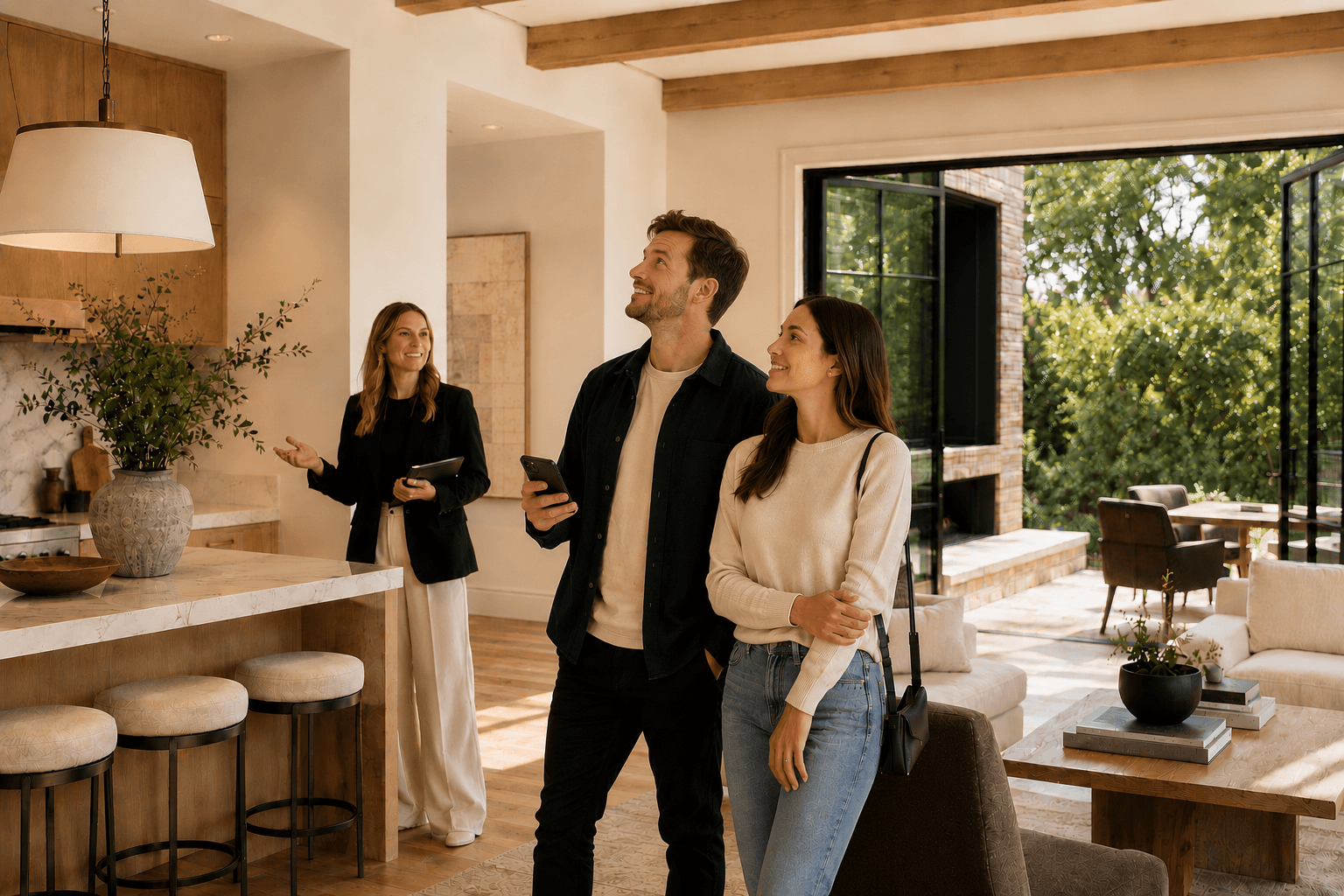 Couple viewing a TourIQ home